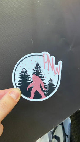 Pink PNW Sasquatch Sticker