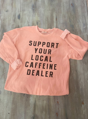 Peach Support Your Local Dealers Lightweight Crew