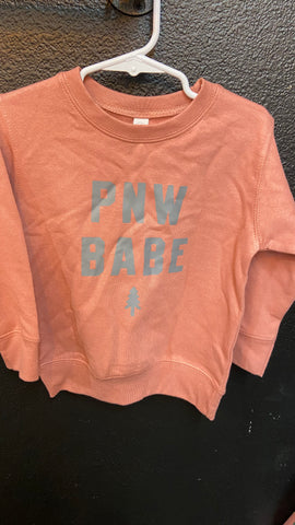 Pink PNW Babe Toddler Crew Neck Sweater