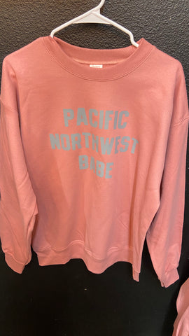 Pink PNW Babe Adult Crew Neck Sweater